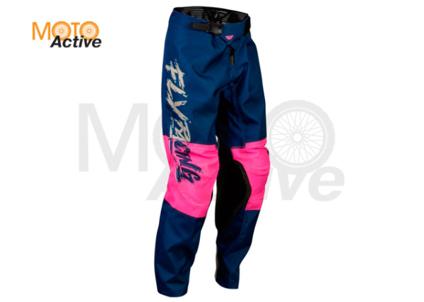 Брюки для мотокросса FLY RACING KINETIC KHAOS (детские), розовые/темно-синие/серые